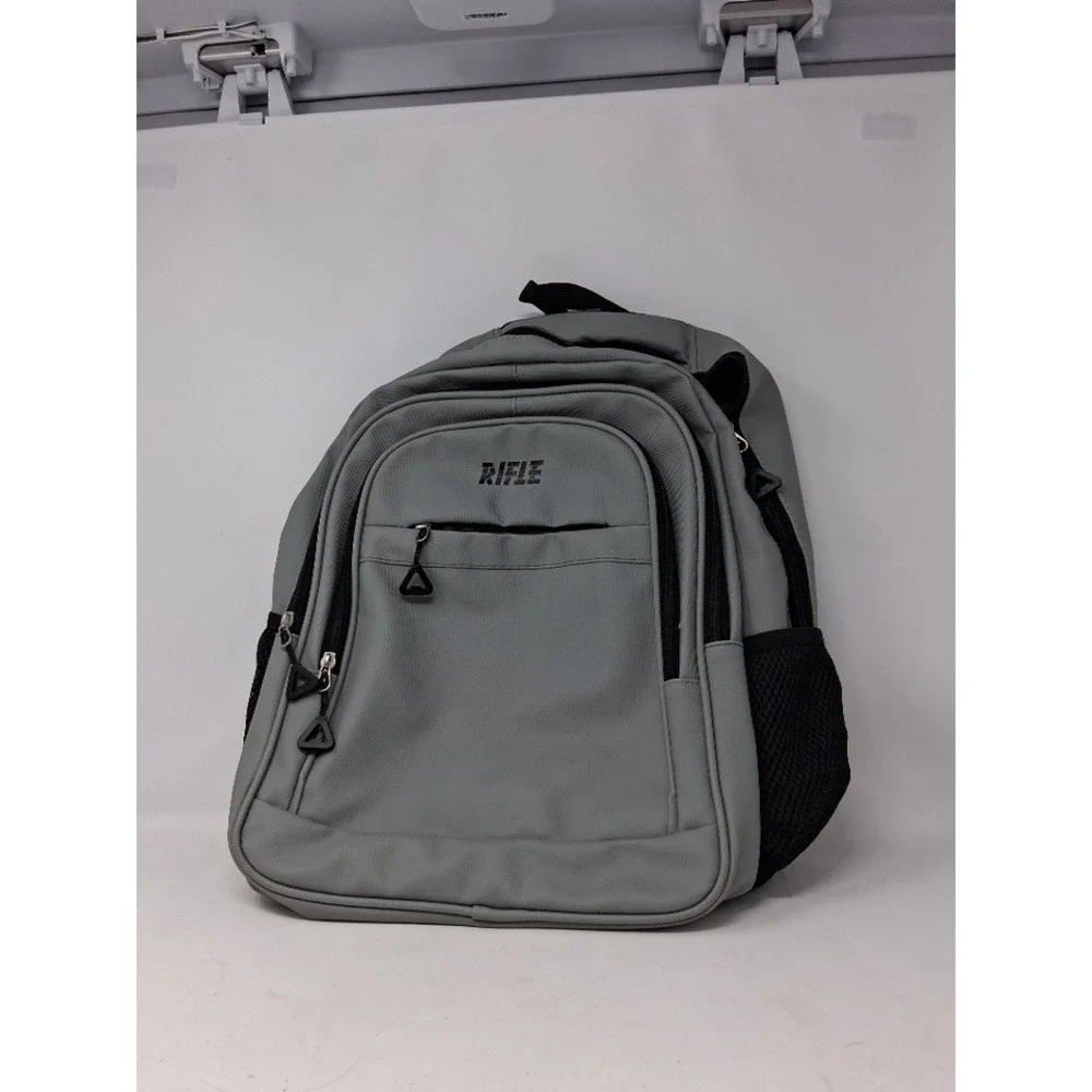 Rifle Grey Black Multi-Compartment Backpack Padded Utility School Bag. X